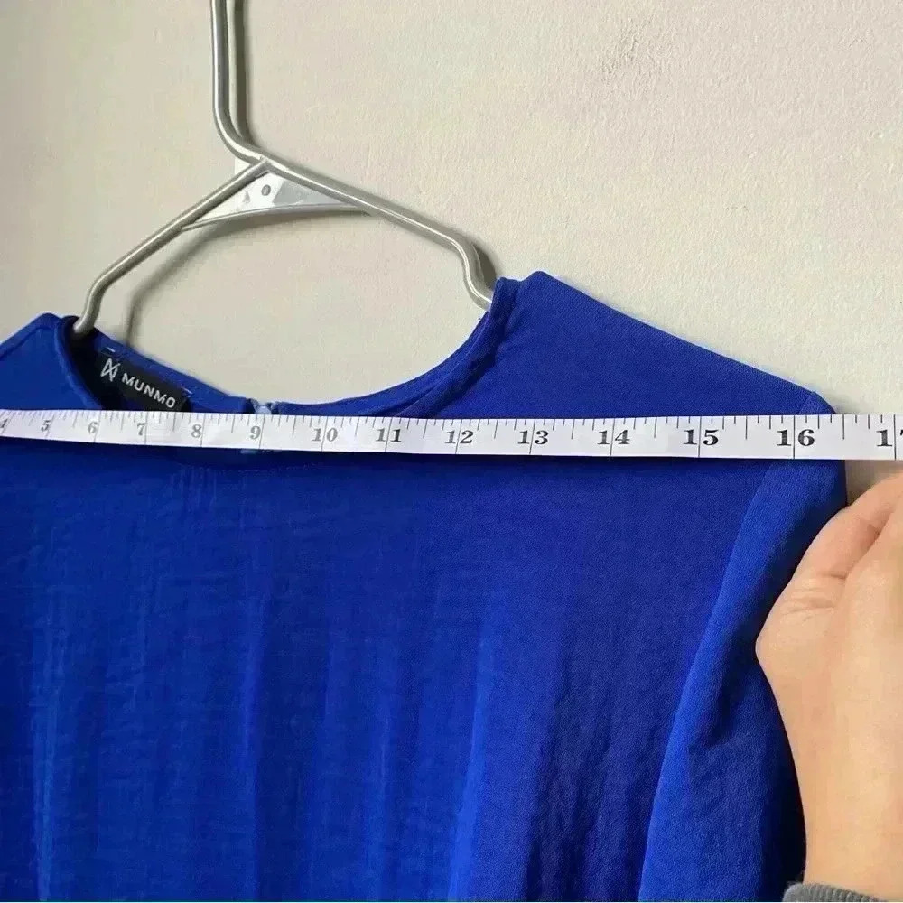 Royal Blue Mini Dress with Bell Sleeves - Women’s Size Large fits like Medium - Picture 12 of 14